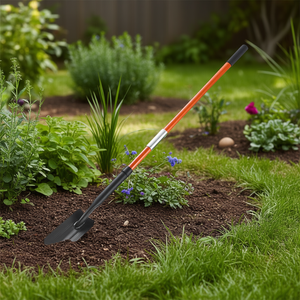 Bêche de jardin à lame métallique, manche de 120-140 cm, pour creuser et planter, utilisation extérieure - Product Image 2