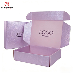 EBB Heavy-Duty Reusable Small Recyclable <b>Black</b> Corrugated Mailer <b>Box</b> Custom Printed Paper Cardboard Shoes Clothing Mailing - Product Image 1