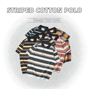 Camiseta de Manga Corta para Hombre, Talla 50-54, Estilo Informal, de Lona a Rayas Otoñales, Transpirable, con Muchos Colores - Product Image 2