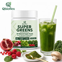 Poudre de superaliments naturels de haute qualité Qbioflex avec enzymes digestives, poudre probiotique, complément de fibres alimentaires