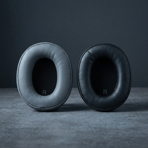 For Audio-Technica ATH-SR9 DSR9BT SR9 Earpads Ear Pads Ear Cushions Premium Black <b>Protein</b> Leather Headphone Covers Kit - Product Image 2