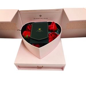 Tùy Chỉnh Sang Trọng Lớn Màu Hồng Hình Trái Tim Món Quà Tăng Bao Bì Các Tông Hộp Giấy Cho Hoa Và Sôcôla Với Chèn - Product Image 2