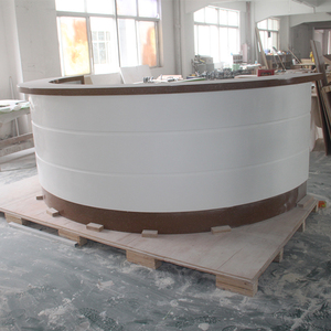 定制人造石固体表面半圆形设计办公接待台 - Product Image 1