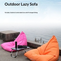 JUN HENG Ensemble de poufs de relaxation d'extérieur, imperméable et résistant aux UV, rembourré en EPS, pour la plage, la cour, le balcon et la terrasse
