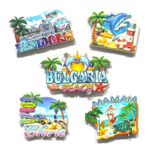 Imanes de nevera de punto de referencia costero colorido personalizado 3D resina Tropical viaje impresión vacaciones playa recuerdo imán de nevera - Product Image 1