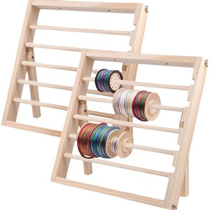 Estante de madera para cintas, 16,5 pulgadas x 16,5 pulgadas x 2,44 pulgadas, estante de almacenamiento plegable para floristerías y pastelerías - Product Image 2