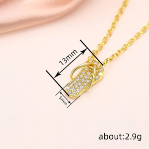 Collana con Ciondolo a Forma di Pantofoletto, Choker con Zirconi per Donne, Gioiello Creativo e alla Moda per Uso Quotidiano, Idea Regalo - Product Image 4