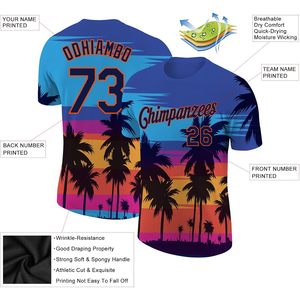 Camiseta de béisbol personalizada con cuello redondo, nombre del equipo personalizado, número, impresión sublimada, uniforme deportivo unisex de secado rápido - Product Image 3
