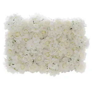 Venta caliente de color blanco Hortensia artificial mix rose flor telón de fondo para la decoración de la boda