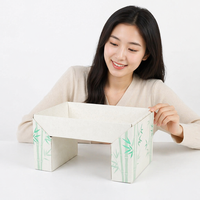 Emballage de sushi en papier plié avec logo personnalisé, matériaux recyclés écologiques, boîte à bento en carton blanc pour emporter