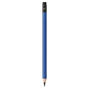 Set di matite scolastiche blu D=10 190mm -MIN.100pz Durezza 2B/HB/2H, motivo esagonale, in legno di tiglio con gomma, mina colorata - Product Image 1