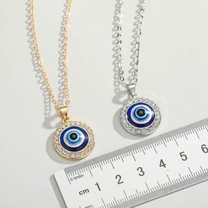 Collier pendentif œil turc bleu populaire en gros avec diamant œil turc tendance pour accessoire de chaîne de pull - Product Image 4
