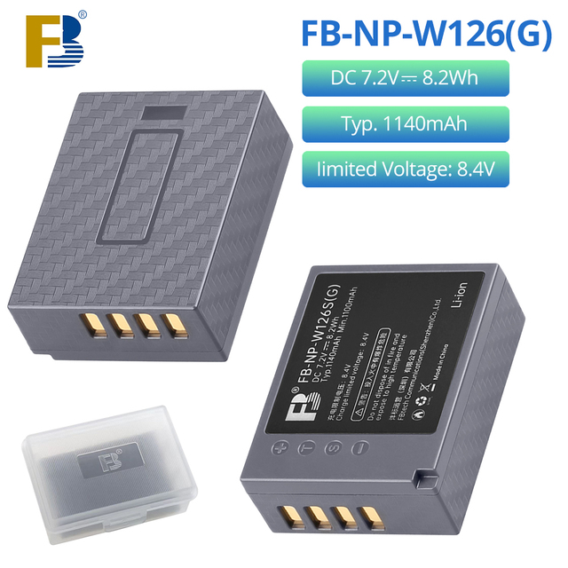 FB NP-W126S Camera Battery for Fuji XT200 XT100 XA5 XH1 XE3 XPRO2 XT3 XA7 X100V XS10 XT30