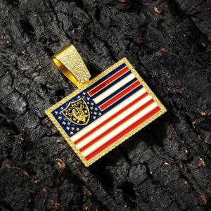 <span class=keywords><strong>Collar</strong></span> con Colgante de Bandera Americana de los Raiders, Chapado en Oro, con Cadena Cubana de Aleación de Zinc y Piedras de Circonio, para Fanáticos de la NFL - Product Image 5