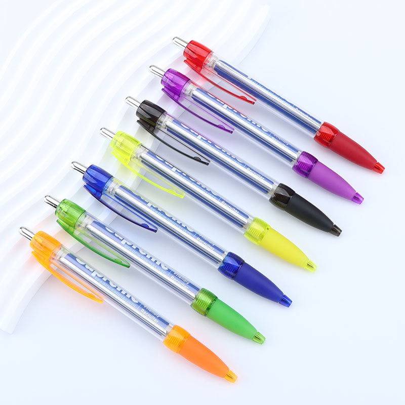 Custom Advertising Banner Pen With Pull Out Paper Plastic Promotional Calendar Pull Out Paper Pen With Soft Grip