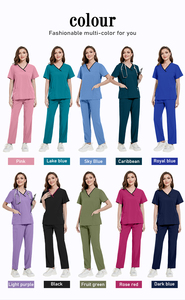 Niaahinn último diseño XL médico Labcoat Scrub Spa uniforme tejido mujer <span class=keywords><strong>enfermera</strong></span> pijamas quirúrgicos - Product Image 2