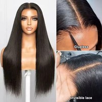Wig Rambut Asli Brasil Virgin 13x4 Hd Swiss Lace Frontal, Wig Transparan dengan Lace Depan untuk Wanita Kulit Hitam (Grosir)