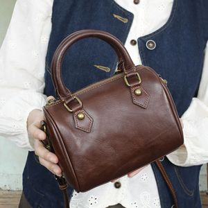 Women's Barrel Shaped Handbag Coffee Color Zipper Closure Single Shoulder Crossbody <b>Bag</b> For Everyday Outfits Spring 2026 - Product Image 4