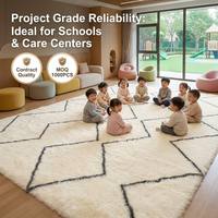 Alfombra Moderna de Pelo Largo y Extra Grueso, 100% Poliéster, Certificada Oeko-Tex Clase 1, para Sala de Estar, Apta para Niños y Mascotas, Antideslizante y Absorbente