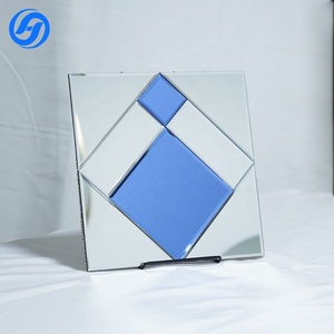 Carreaux <span class=keywords><strong>de</strong></span> mosaïque en verre bleu et miroir géométriques modernes, épaisseur 4 mm, résistants à l'<span class=keywords><strong>eau</strong></span>, finition brillante luxueuse Art <span class=keywords><strong>D</strong></span>éco, panneau mural - Product Image 2