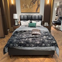 Ensemble de lit king size VONLIVA en bois massif et cuir, design confortable, meubles de chambre à coucher de luxe, garantie de 10 ans