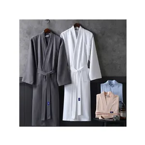 Luxury Hot Sales Custom Unisex Kimono Shower Robes Massage Spa Hotel Weave accappatoio Set accappatoio Waffle