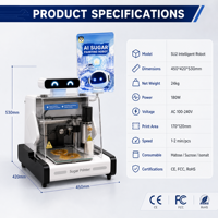 Mesin Pencetak Permen Panda-3D Otomatis, Robot Lukis Gula Baru, Mesin Pencetak Makanan Komersial, AI, Bisnis Ritel, Printer Permen 220V, Layar Sentuh