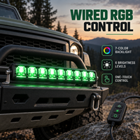 Barre lumineuse LED HSSH haute puissance 20 pouces 248W, 6 niveaux de luminosité réglables, faisceau multiple, rétroéclairage RVB, éclairage tout-terrain pour voiture universelle