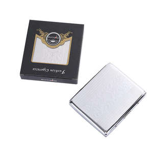 Vente en gros de petits étuis de luxe en métal rétro 100mm <span class=keywords><strong>vintage</strong></span> argenté pour femmes <span class=keywords><strong>porte</strong></span>-boîte mince étui à cigarettes étanche - Product Image 3