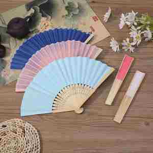 Custom Sublimation Folding Silk Wedding <b>Hand</b> <b>Fan</b> for Bride Portable Bamboo with Portable Angel Painting for Souvenir Promotion - Product Image 3