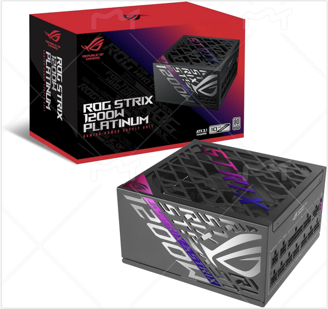 ROG Strix 1200 Platinum Fully Modular Power Supply, 80 Plus Platinum Certified, ATX 3.1, GaN MOSFET, GPU-First Intelligent