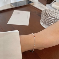 Bracelet de perles Bowei en argent sterling S925, forme ronde, minimaliste, délicat, compact, style Instagram, bijoux