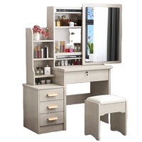 Coiffeuse avec miroir et tabouret led, mobilier de chambre à coucher moderne et simple, coiffeuse pour maquillage, vente en gros