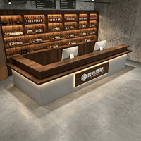 Comptoir de réception en forme de L moderne haut de gamme pour café, hôtel, maison d'hôtes, bar, restaurant, comptoir de bar, style industriel