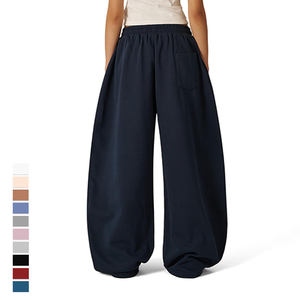 <span class=keywords><strong>Pantaloni</strong></span> Lounge OEM Personalizzati Stile High Street Autunnali, Larghi e Dritti <span class=keywords><strong>con</strong></span> Coulisse e <span class=keywords><strong>Vita</strong></span> Elastica, Modello Baggy <span class=keywords><strong>con</strong></span> Tasche a Sacchetto - Product Image 2