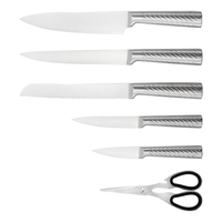 Ensemble de couteaux de chef japonais en acier inoxydable de qualité supérieure de 7 pièces avec porte-outil en plastique couteaux de cuisine de haute qualité