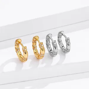 New Arrival Minimalist Jewelry Dainty Fashion Gold Plated Waterproof s925 Silver Hoop Earrings