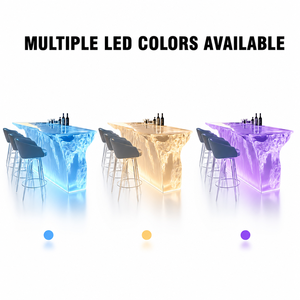 Comptoir de bar en cristal translucide sur mesure de luxe, rétroéclairé par LED, en résine acrylique transparente, îlot de cuisine <span class=keywords><strong>pour</strong></span> hôtel, maison, villa - Product Image 5