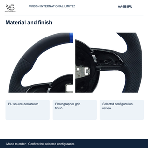 PU Steering Wheel for Audi <b>A4</b> (8K2, B8) Open Center Selected Configuration AA4B8PU - Product Image 3