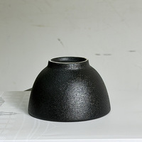 Petit bol à dessert et à condiments en céramique et porcelaine, sous glaçure noire, compatible micro-ondes, design minimaliste
