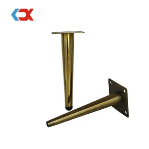 Factory Direct Customized Luxury Tapered Gold Furniture Sofa Leg Cone Metal Cabinet Table Chair Legs