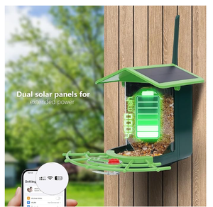 Mangeoire à <span class=keywords><strong>oiseaux</strong></span> avec caméra IA pour identifier <span class=keywords><strong>les</strong></span> espèces d'<span class=keywords><strong>oiseaux</strong></span>, panneau solaire - Nichoir intelligent avec vidéo HD+ 1080P, diffusion en direct instantanée - Product Image 2