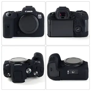 새로운 부드러운 실리콘 갑옷 스킨 케이스 보호 바디 커버 미러리스 DSLR 카메라 가방 캐논 <span class=keywords><strong>EOS</strong></span> R8 R R7 <span class=keywords><strong>RP</strong></span> R5 R6 마크 II R6II - Product Image 2