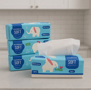 Bulk Recycled <b>Paper</b> Facial <b>Tissue</b> <b>Paper</b> 4 Ply 200 Pulls Soft Pack Biodegradable <b>Tissue</b> Supplier - Product Image 2