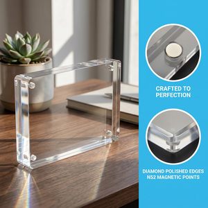 Cadre photo magnétique en acrylique transparent sans cadre pour table, format personnalisé, pour affichage familial sur table, vente en gros - Product Image 5