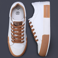 Chaussures de skate décontractées vulcanisées légères, souples et respirantes en toile blanche à lacets pour hommes, qualité supérieure, directement de l'usine