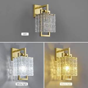 Nueva lámpara de pared de vidrio de hierro creativa cuadrada de una sola cabeza Simple para interior Hotel pasillo baño sala de estar escaleras - Product Image 6