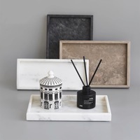 Table basse en marbre Rectangle de Style nordique plateau décoratif chambre arôme bougie plateau vanité plateau de rangement