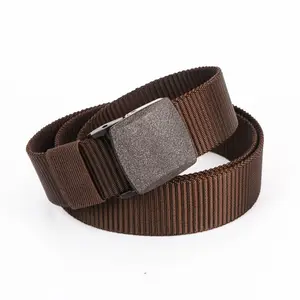 Fashion Men Fabric Nylon Webbing Belt Cover Buckle Belt OEM Customized Item Style Tactical Belt