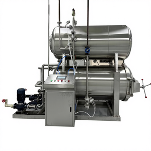 Nieuwe volautomatische horizontale 304 roestvrijstalen stoomwater spuitretortsterilisator voor de voedingsindustrie - Product Image 1